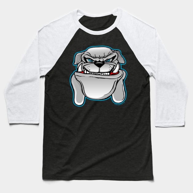 Bulldog Cartoon Baseball T-Shirt by eShirtLabs